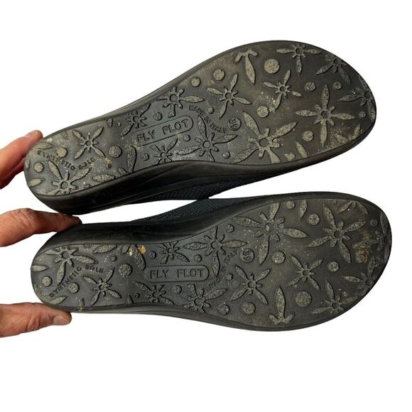Fly Flot Women's Anatomic Black Mesh Slip On Slides Size 39 (size 8) - Picture 5 of 7